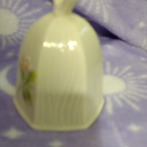 Belleek Cream Bell with Pink and Green Floral Design - Picture 5 of 5
